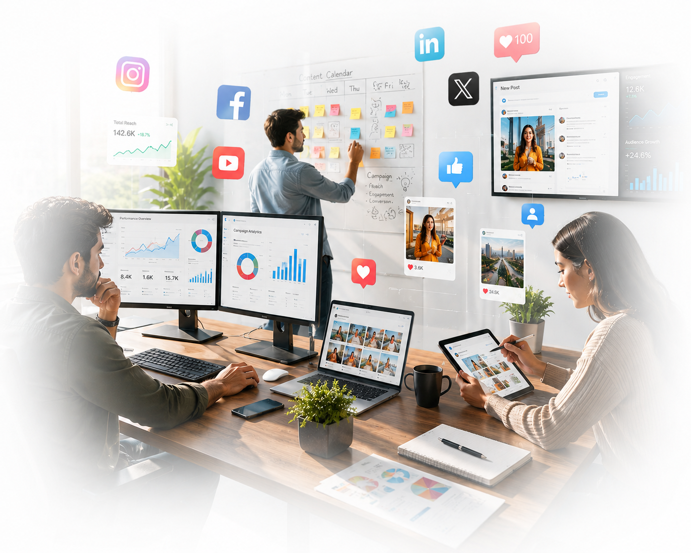 Social media marketing and content creation services